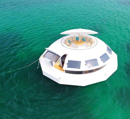 The Anthenea Is a UFO Shaped Luxury Yacht That’s Powered By Solar Panels