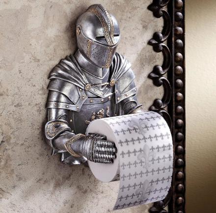 This Medieval Knight Toilet Paper Holder Will Protect Your TP While You’re Away