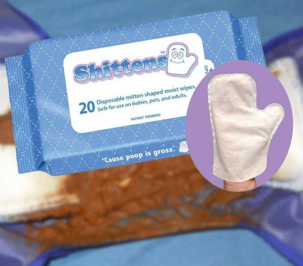 These ‘Shittens’ Are Disposable Mitten-shaped Moist Wipes That Cover Your Entire Hand