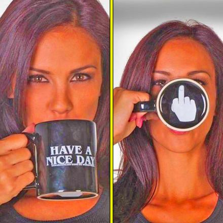This ‘Have A Nice Day’ Middle Finger Mug Is The Most Passive-Aggressive Way To Troll Your Coworkers